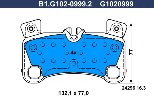 Galfer B1.G102-0999.2 - Тормозные колодки, дисковые, комплект autospares.lv