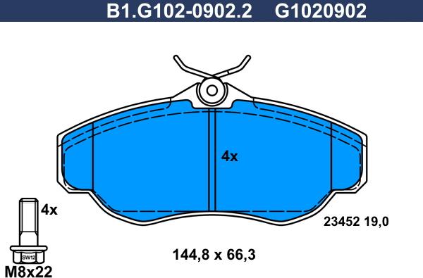 Galfer B1.G102-0902.2 - Тормозные колодки, дисковые, комплект autospares.lv