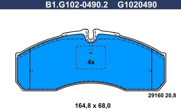 Galfer B1.G102-0490.2 - Тормозные колодки, дисковые, комплект autospares.lv