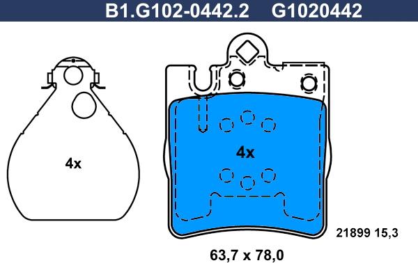 Galfer B1.G102-0442.2 - Тормозные колодки, дисковые, комплект autospares.lv