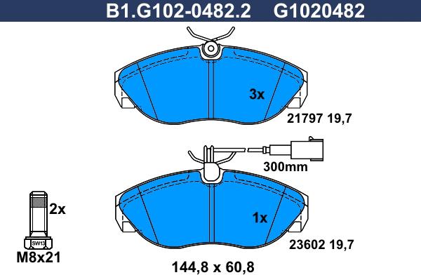 Galfer B1.G102-0482.2 - Тормозные колодки, дисковые, комплект autospares.lv