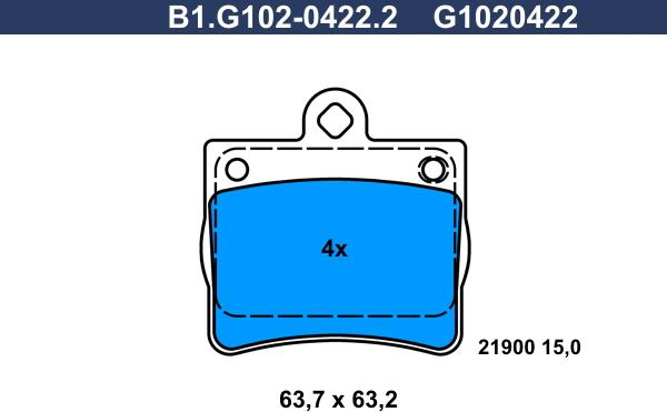 Galfer B1.G102-0422.2 - Тормозные колодки, дисковые, комплект autospares.lv