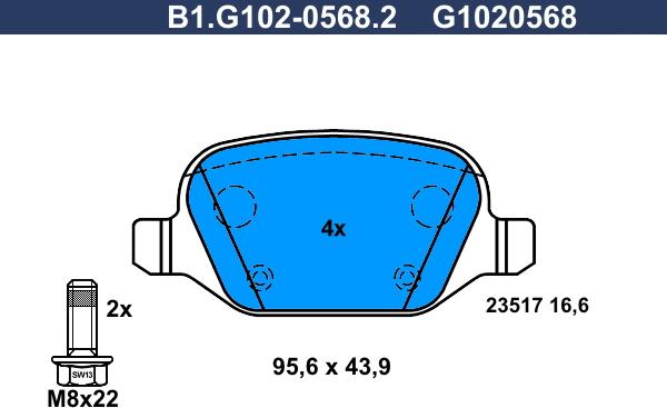 Galfer B1.G102-0568.2 - Тормозные колодки, дисковые, комплект autospares.lv