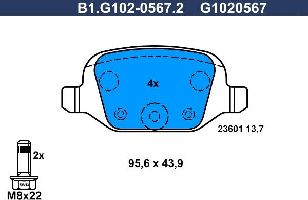 Galfer B1.G102-0567.2 - Тормозные колодки, дисковые, комплект autospares.lv