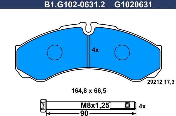 Galfer B1.G102-0631.2 - Тормозные колодки, дисковые, комплект autospares.lv