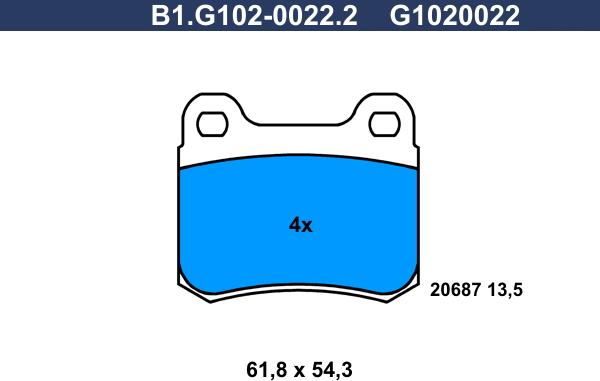 Galfer B1.G102-0022.2 - Тормозные колодки, дисковые, комплект autospares.lv