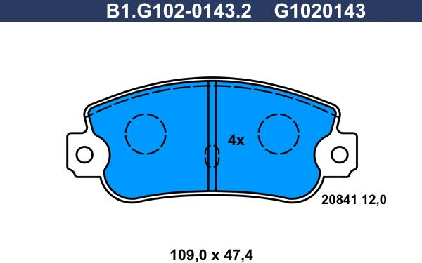 Galfer B1.G102-0143.2 - Тормозные колодки, дисковые, комплект autospares.lv