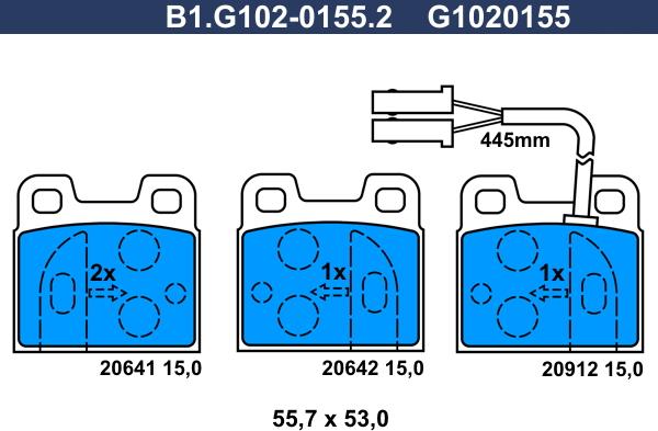 Galfer B1.G102-0155.2 - Тормозные колодки, дисковые, комплект autospares.lv