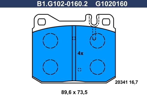 Galfer B1.G102-0160.2 - Тормозные колодки, дисковые, комплект autospares.lv