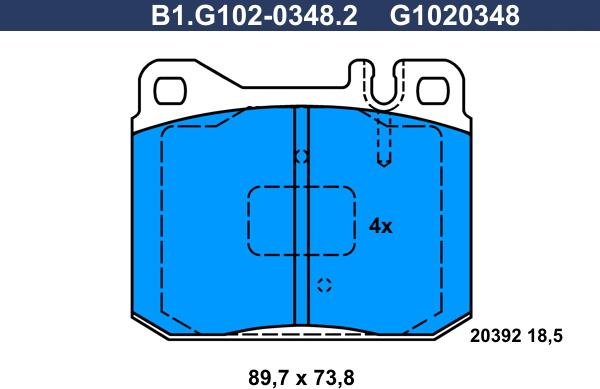 Galfer B1.G102-0348.2 - Тормозные колодки, дисковые, комплект autospares.lv