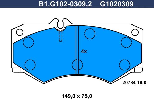 Galfer B1.G102-0309.2 - Тормозные колодки, дисковые, комплект autospares.lv