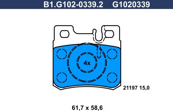 Galfer B1.G102-0339.2 - Тормозные колодки, дисковые, комплект autospares.lv