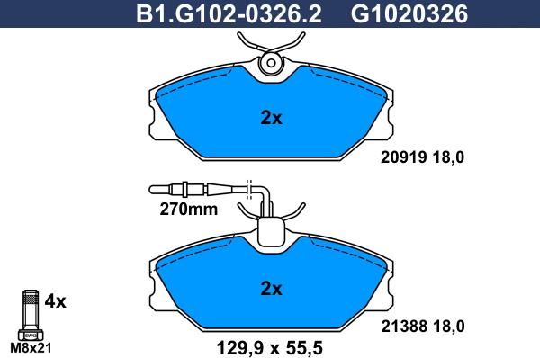 Galfer B1.G102-0326.2 - Тормозные колодки, дисковые, комплект autospares.lv