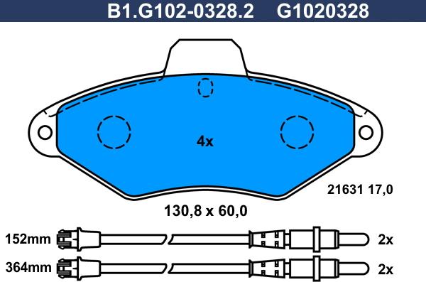 Galfer B1.G102-0328.2 - Тормозные колодки, дисковые, комплект autospares.lv