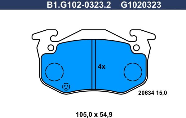 Galfer B1.G102-0323.2 - Тормозные колодки, дисковые, комплект autospares.lv