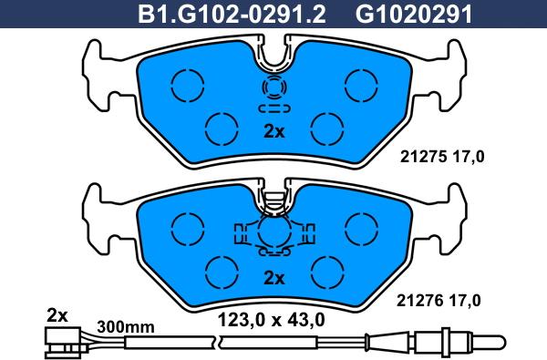 Galfer B1.G102-0291.2 - Тормозные колодки, дисковые, комплект autospares.lv