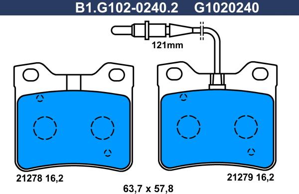 Galfer B1.G102-0240.2 - Тормозные колодки, дисковые, комплект autospares.lv