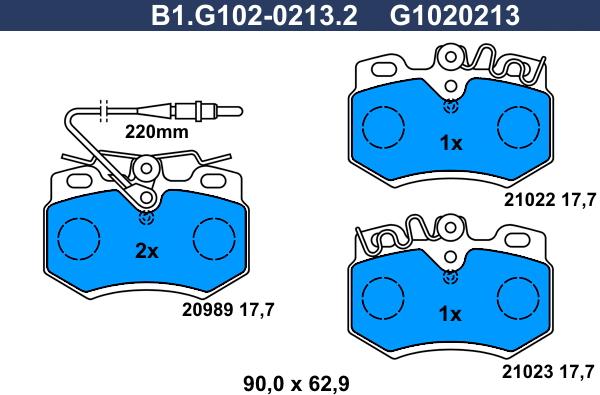 Galfer B1.G102-0213.2 - Тормозные колодки, дисковые, комплект autospares.lv