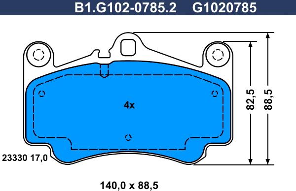 Galfer B1.G102-0785.2 - Тормозные колодки, дисковые, комплект autospares.lv