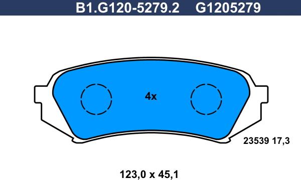 Galfer B1.G120-5279.2 - Тормозные колодки, дисковые, комплект autospares.lv