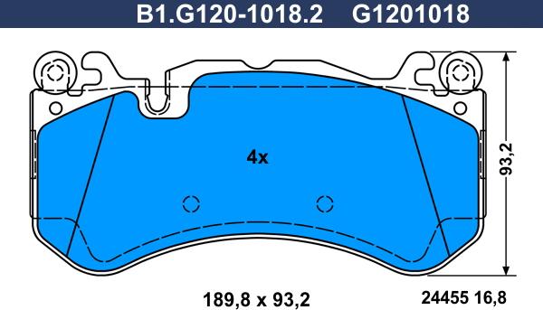 Galfer B1.G120-1018.2 - Тормозные колодки, дисковые, комплект autospares.lv