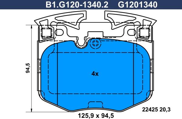 Galfer B1.G120-1340.2 - Тормозные колодки, дисковые, комплект autospares.lv