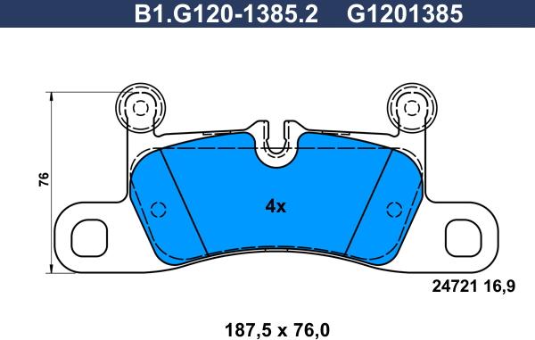 Galfer B1.G120-1385.2 - Тормозные колодки, дисковые, комплект autospares.lv