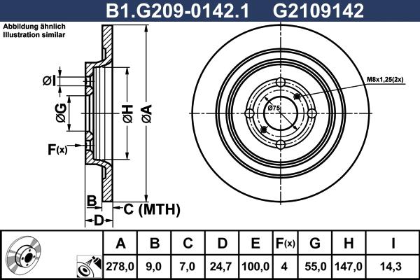 Galfer B1.G209-0142.1 - Тормозной диск autospares.lv