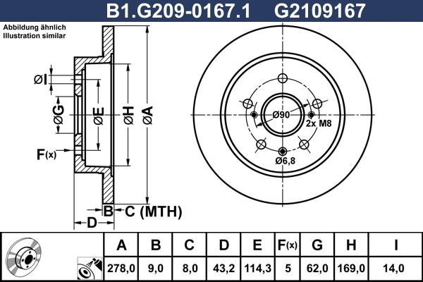 Galfer B1.G209-0167.1 - Тормозной диск autospares.lv