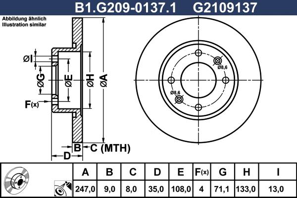 Galfer B1.G209-0137.1 - Тормозной диск autospares.lv