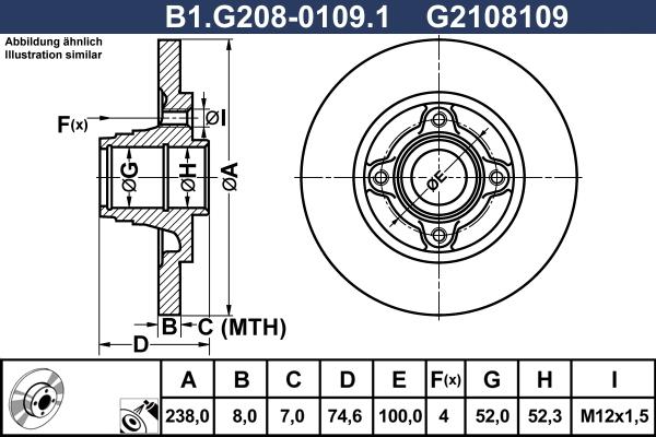 Galfer B1.G208-0109.1 - Тормозной диск autospares.lv