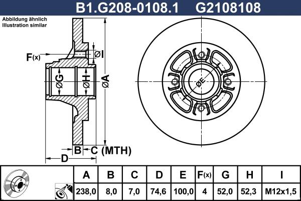 Galfer B1.G208-0108.1 - Тормозной диск autospares.lv
