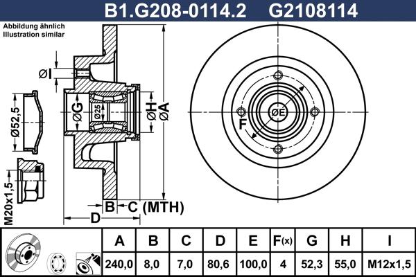 Galfer B1.G208-0114.2 - Тормозной диск autospares.lv