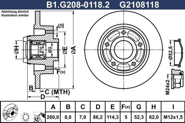 Galfer B1.G208-0118.2 - Тормозной диск autospares.lv