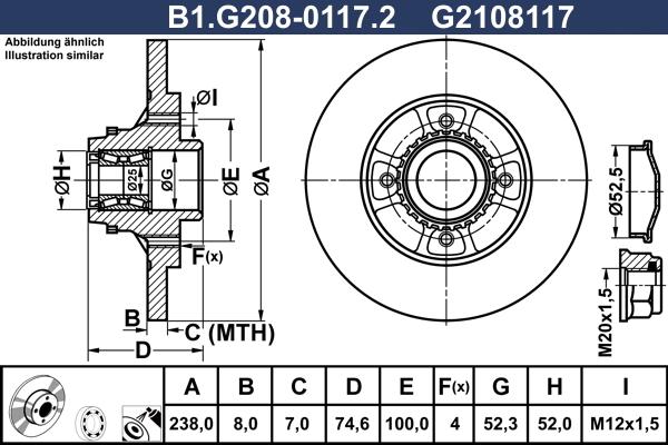 Galfer B1.G208-0117.2 - Тормозной диск autospares.lv