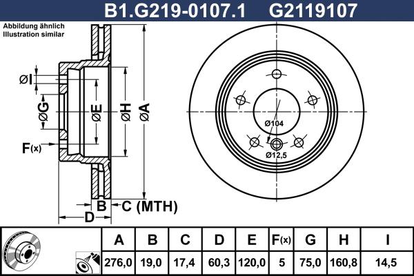 Galfer B1.G219-0107.1 - Тормозной диск autospares.lv