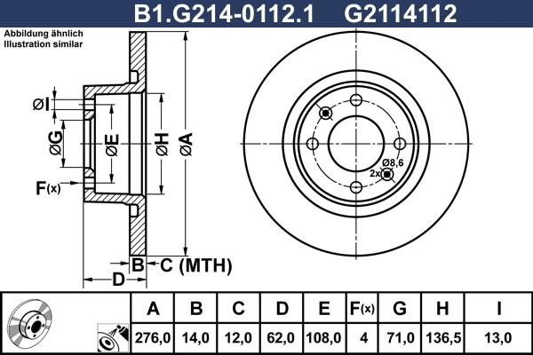 Galfer B1.G214-0112.1 - Тормозной диск autospares.lv