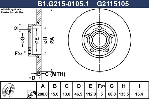 Galfer B1.G215-0105.1 - Тормозной диск autospares.lv