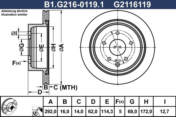 Galfer B1.G216-0119.1 - Тормозной диск autospares.lv