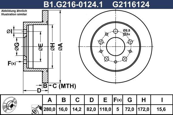 Galfer B1.G216-0124.1 - Тормозной диск autospares.lv