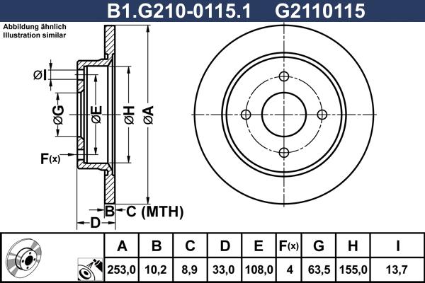 Galfer B1.G210-0115.1 - Тормозной диск autospares.lv