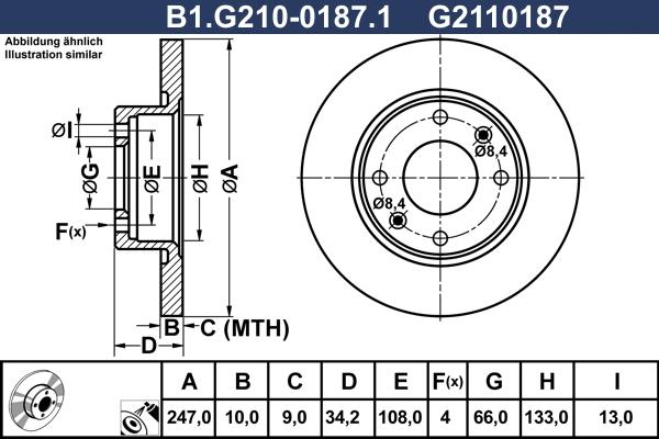 Galfer B1.G210-0187.1 - Тормозной диск autospares.lv