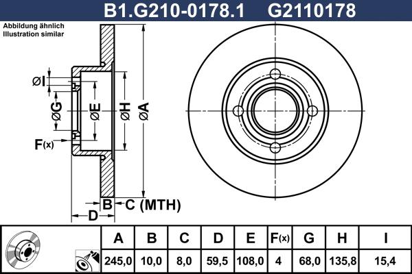 Galfer B1.G210-0178.1 - Тормозной диск autospares.lv