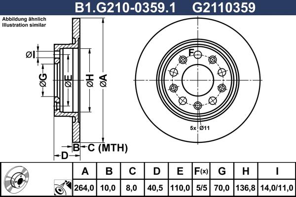 Galfer B1.G210-0359.1 - Тормозной диск autospares.lv