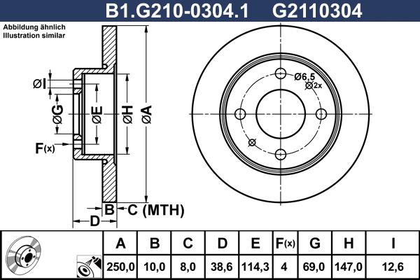 Galfer B1.G210-0304.1 - Тормозной диск autospares.lv