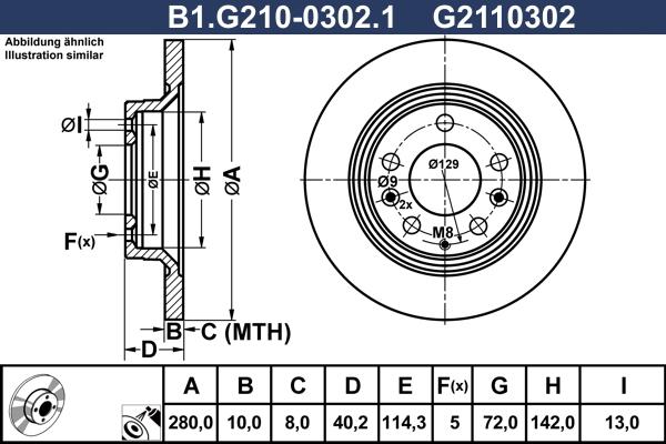 Galfer B1.G210-0302.1 - Тормозной диск autospares.lv