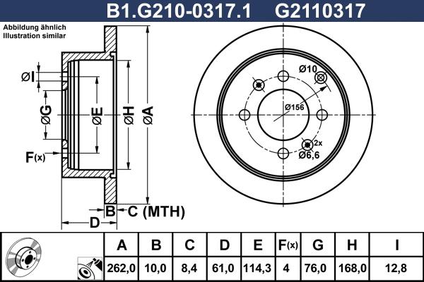 Galfer B1.G210-0317.1 - Тормозной диск autospares.lv