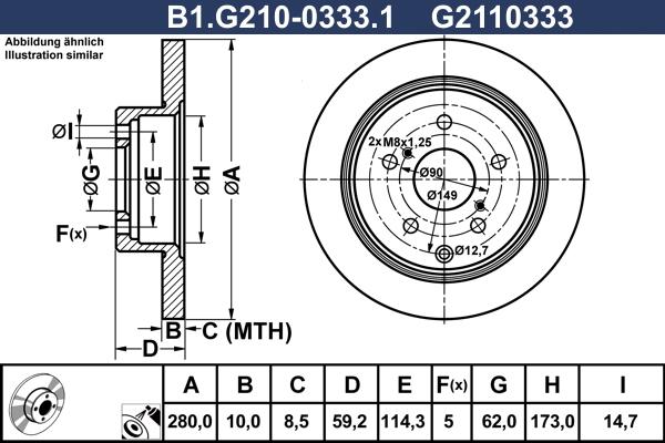 Galfer B1.G210-0333.1 - Тормозной диск autospares.lv