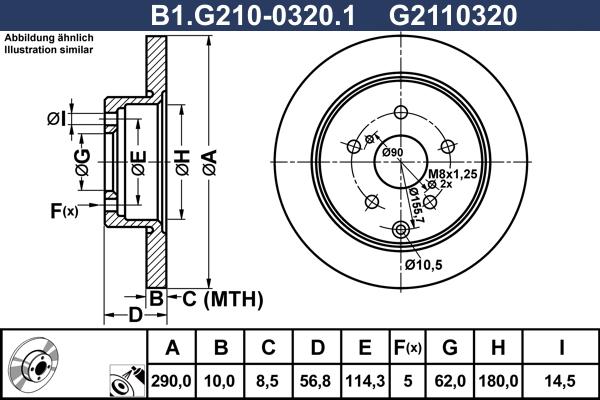 Galfer B1.G210-0320.1 - Тормозной диск autospares.lv