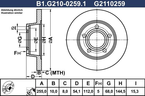 Galfer B1.G210-0259.1 - Тормозной диск autospares.lv